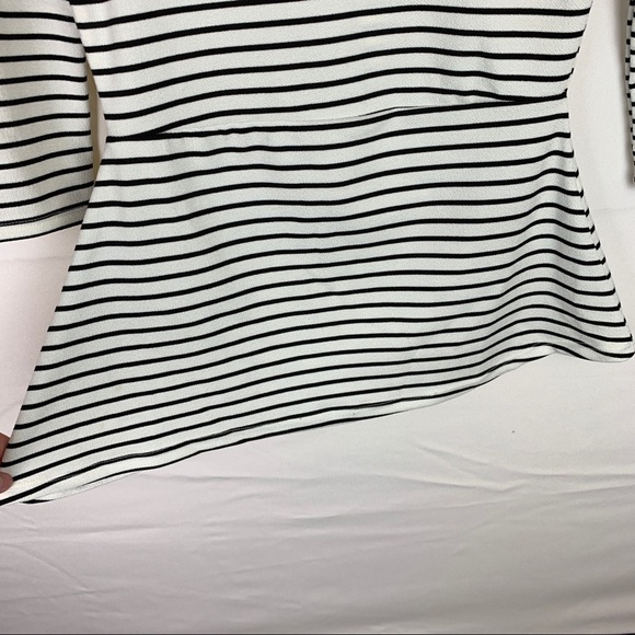 White House Black Market Striped Peplum Top - Picture 4 of 5